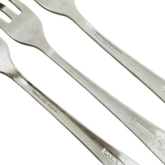 3 Barclay Geneve Oyster Bay Cocktail Seafood Fork 5.5" stainless steel MCM minim - Picture 7 of 10